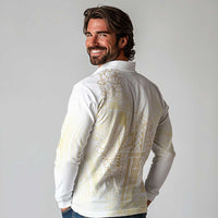 Samoa Lotu Tamaiti Mamanu Siapo Long Sleeve Polo Shirt Golden Plumeria LT7 - Polynesian Pride