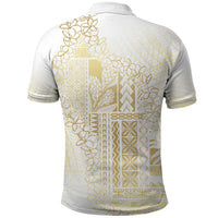Samoa Lotu Tamaiti Mamanu Siapo Polo Shirt Golden Plumeria LT7 - Polynesian Pride