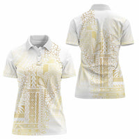 Samoa Lotu Tamaiti Mamanu Siapo Women Polo Shirt Golden Plumeria LT7 - Polynesian Pride