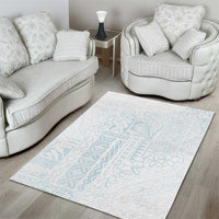 Samoa Lotu Tamaiti Mamanu Siapo Area Rug Off White Plumeria - Polynesian Pride
