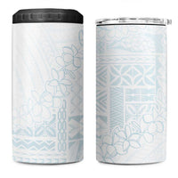 Samoa Lotu Tamaiti Mamanu Siapo 4 in 1 Can Cooler Tumbler Off White Plumeria LT7 One Size: 16 oz Baby Blue - Polynesian Pride