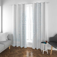 Samoa Lotu Tamaiti Mamanu Siapo Window Curtain Off White Plumeria - Polynesian Pride