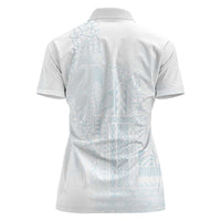 Samoa Lotu Tamaiti Mamanu Siapo Women Polo Shirt Off White Plumeria LT7 - Polynesian Pride