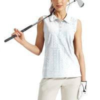 Samoa Lotu Tamaiti Mamanu Siapo Women Sleeveless Polo Shirt Off White Plumeria LT7 - Polynesian Pride