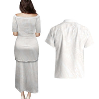 Samoa Lotu Tamaiti Ivory Couples Matching Puletasi and Hawaiian Shirt Teuila Tatau LT7 - Polynesian Pride