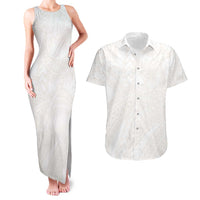 Samoa Lotu Tamaiti Ivory Couples Matching Tank Maxi Dress and Hawaiian Shirt Teuila Tatau LT7 Ivory - Polynesian Pride