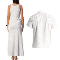 Samoa Lotu Tamaiti Ivory Couples Matching Tank Maxi Dress and Hawaiian Shirt Teuila Tatau LT7 - Polynesian Pride