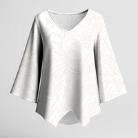 Samoa Lotu Tamaiti Ivory Kimono Sleeve Blouse Teuila Tatau - Polynesian Pride
