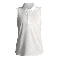 Samoa Lotu Tamaiti Ivory Women Sleeveless Polo Shirt Teuila Tatau LT7 Female Ivory - Polynesian Pride