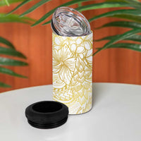 Samoa Lotu Tamaiti Gold 4 in 1 Can Cooler Tumbler Teuila Tatau LT7 - Polynesian Pride