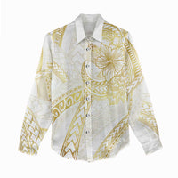Samoa Lotu Tamaiti Gold Women Casual Shirt Teuila Tatau LT7 - Polynesian Pride