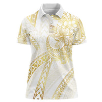 Samoa Lotu Tamaiti Gold Women Polo Shirt Teuila Tatau LT7 Female Gold - Polynesian Pride