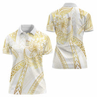 Samoa Lotu Tamaiti Gold Women Polo Shirt Teuila Tatau LT7 - Polynesian Pride