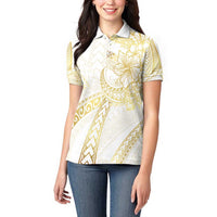 Samoa Lotu Tamaiti Gold Women Polo Shirt Teuila Tatau LT7 - Polynesian Pride