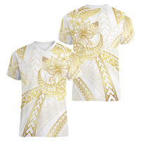 Samoa Lotu Tamaiti Gold Women V-Neck T-Shirt Teuila Tatau LT7 - Polynesian Pride