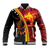 Papua New Guinea Independence Personalised Baseball Jacket PNG Bagi and Lime Pot LT7 Unisex Black - Polynesian Pride