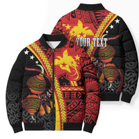 Papua New Guinea Independence Personalised Bomber Puffer Jacket PNG Bagi and Lime Pot LT7 - Polynesian Pride