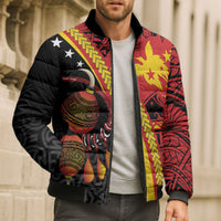 Papua New Guinea Independence Personalised Bomber Puffer Jacket PNG Bagi and Lime Pot LT7 - Polynesian Pride