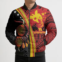 Papua New Guinea Independence Personalised Bomber Puffer Jacket PNG Bagi and Lime Pot LT7 - Polynesian Pride