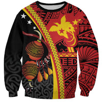 Papua New Guinea Independence Personalised Sweatshirt PNG Bagi and Lime Pot LT7 Unisex Black - Polynesian Pride