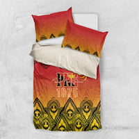 Papua New Guinea 1975 To The Future Bedding Set Sepik Masks LT7 US Twin 172cm x 218cm Red - Polynesian Pride