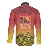 Papua New Guinea 1975 To The Future Personalised Long Sleeve Button Shirt Sepik Masks LT7 - Polynesian Pride