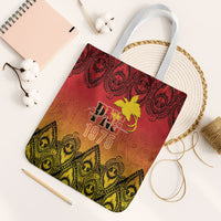 Papua New Guinea 1975 To The Future Tote Bag Sepik Masks LT7 White Strap One Size Red - Polynesian Pride