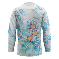 Sea Blue Polynesian Jellyfish Hockey Jersey Watercolor Glows - Polynesian Pride