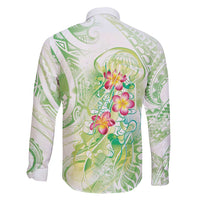 Summer Green Polynesian Jellyfish Family Matching Mermaid Dress and Hawaiian Shirt Watercolor Glows LT7 - Polynesian Pride