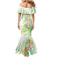 Summer Green Polynesian Jellyfish Family Matching Mermaid Dress and Hawaiian Shirt Watercolor Glows LT7 - Polynesian Pride