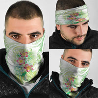 Summer Green Polynesian Jellyfish Neck Gaiter Watercolor Glows - Polynesian Pride