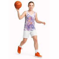 Lavender Polynesian Jellyfish Basketball Jersey Watercolor Glows - Polynesian Pride