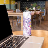 Lavender Polynesian Jellyfish Skinny Tumbler Watercolor Glows - Polynesian Pride