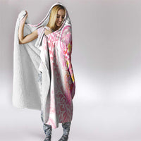 Rose Pink Polynesian Jellyfish Hooded Blanket Watercolor Glows - Polynesian Pride