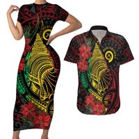 Vanuatu Meri Krismas Couples Matching Short Sleeve Bodycon Dress and Hawaiian Shirt Conch Shell Tribal Art LT7 Art - Polynesian Pride