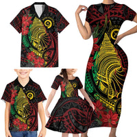 Vanuatu Meri Krismas Family Matching Short Sleeve Bodycon Dress and Hawaiian Shirt Conch Shell Tribal Art LT7 - Polynesian Pride