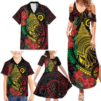 Vanuatu Meri Krismas Family Matching Summer Maxi Dress and Hawaiian Shirt Conch Shell Tribal Art LT7 - Polynesian Pride