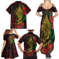 Vanuatu Meri Krismas Family Matching Summer Maxi Dress and Hawaiian Shirt Conch Shell Tribal Art LT7 - Polynesian Pride