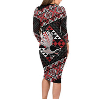 Taniko Aotearoa Family Matching Long Sleeve Bodycon Dress and Hawaiian Shirt Poutama Mix Piwakawaka LT7 - Polynesian Pride