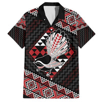 Taniko Aotearoa Family Matching Off The Shoulder Long Sleeve Dress and Hawaiian Shirt Poutama Mix Piwakawaka LT7 Dad's Shirt - Short Sleeve Red - Polynesian Pride