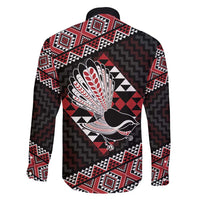 Taniko Aotearoa Family Matching Off Shoulder Short Dress and Hawaiian Shirt Poutama Mix Piwakawaka LT7 - Polynesian Pride