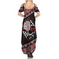 Taniko Aotearoa Family Matching Summer Maxi Dress and Hawaiian Shirt Poutama Mix Piwakawaka LT7 - Polynesian Pride