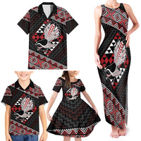 Taniko Aotearoa Family Matching Tank Maxi Dress and Hawaiian Shirt Poutama Mix Piwakawaka LT7 - Polynesian Pride