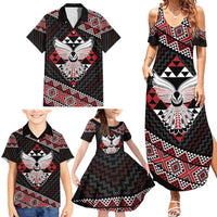 Taniko Aotearoa Family Matching Summer Maxi Dress and Hawaiian Shirt Poutama Mix Piwakawaka - Ver02 LT7 - Polynesian Pride