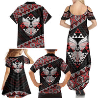 Taniko Aotearoa Family Matching Summer Maxi Dress and Hawaiian Shirt Poutama Mix Piwakawaka - Ver02 LT7 - Polynesian Pride