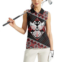 Taniko Aotearoa Women Sleeveless Polo Shirt Poutama Mix Piwakawaka - Ver02 LT7 - Polynesian Pride