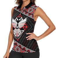 Taniko Aotearoa Women Sleeveless Polo Shirt Poutama Mix Piwakawaka - Ver02 LT7 - Polynesian Pride