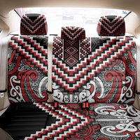 Maori Tukutuku Taniko Motifs Back Car Seat Cover Red Poutama Mix Kowhaiwhai LT7 - Polynesian Pride