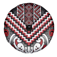 Maori Tukutuku Taniko Motifs Spare Tire Cover Red Poutama Mix Kowhaiwhai LT7 - Polynesian Pride
