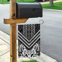 Maori Tukutuku Taniko Motifs Garden Flag Black Poutama Mix Kowhaiwhai LT7 - Polynesian Pride